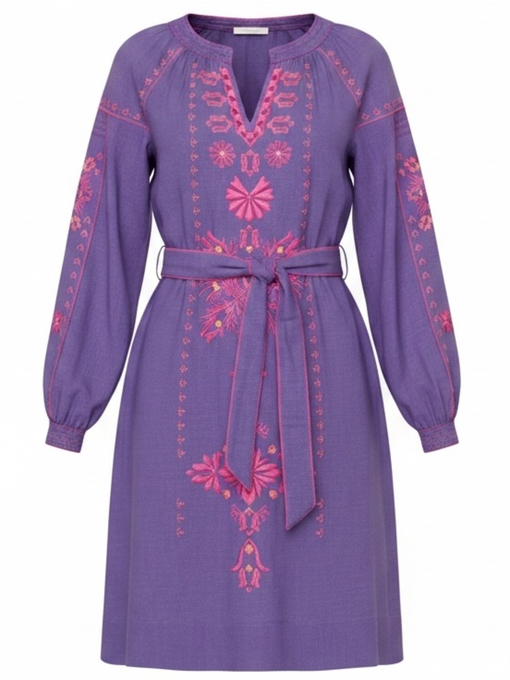 Lilly Pulitzer Cammie Long Sleeve Embroidered Purple & Pink Midi Dress